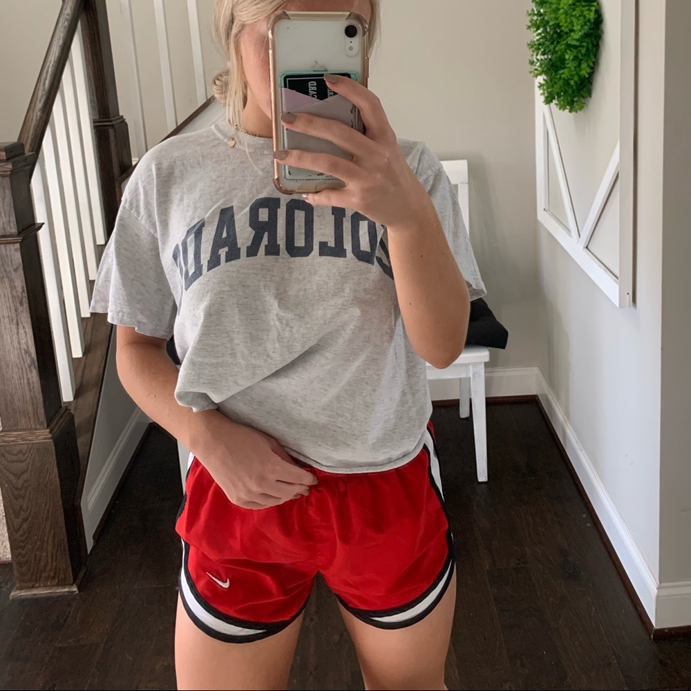 Red Nike shorts